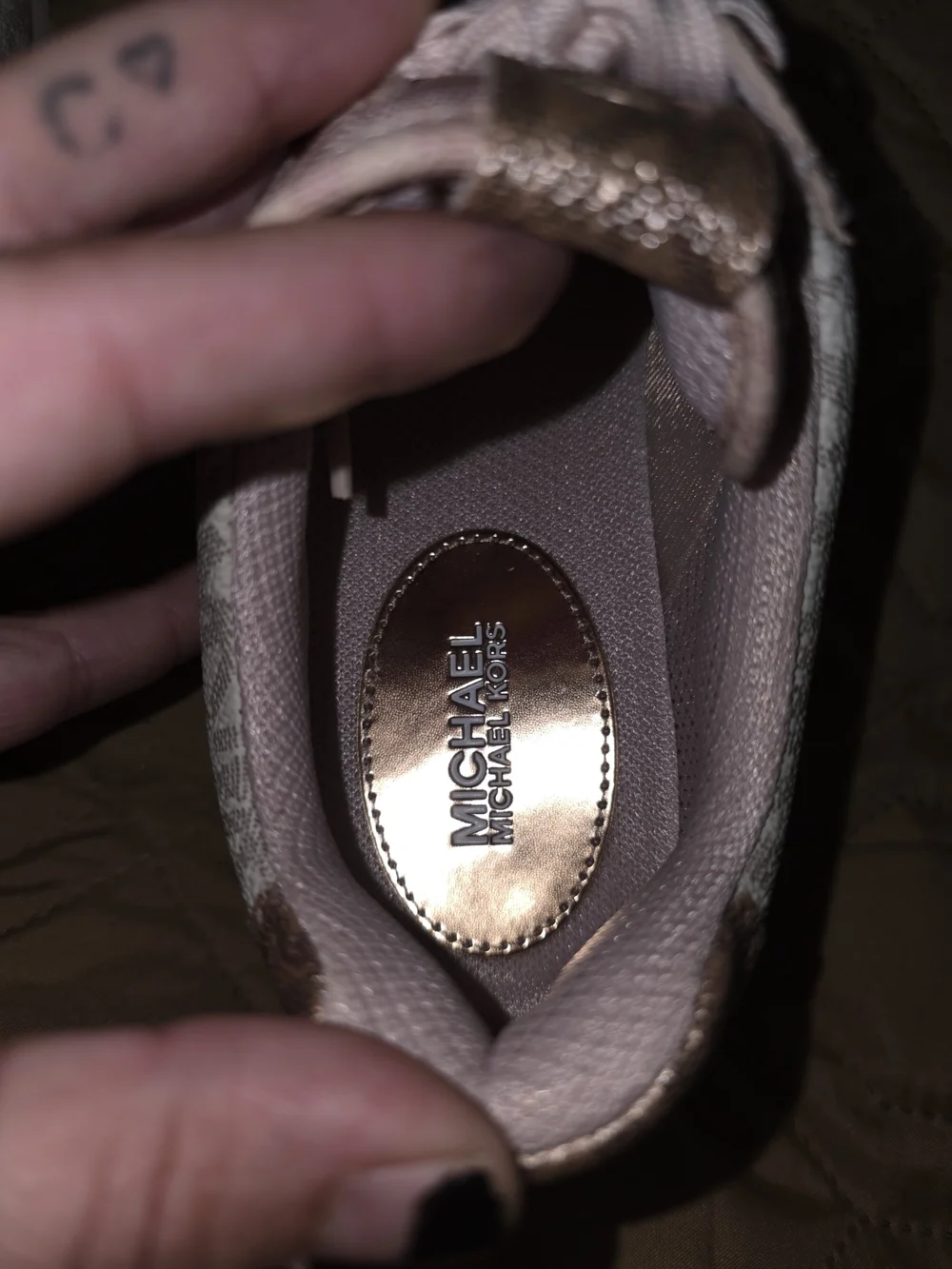 Michael Kors Pink and Rose Gold Logo Runner Sneakers